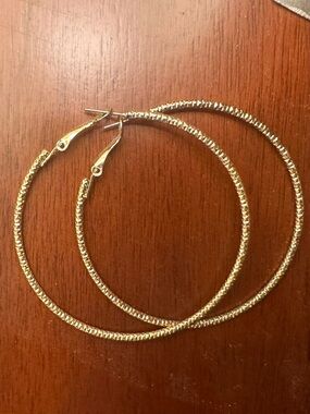 Gold Sparkly Hoop Earrings